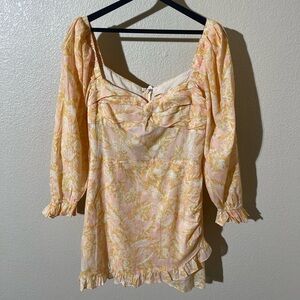 Karlie Floral Mini Dress - Pink and Yellow